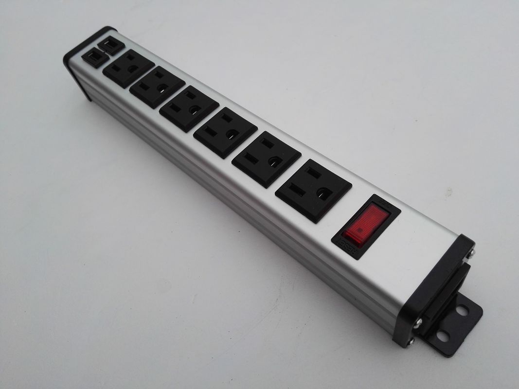 سوکت چندگانه خروجی 6 خروجی با شارژر دو پورت USB با کنترل خاموش کردن سوئیچ