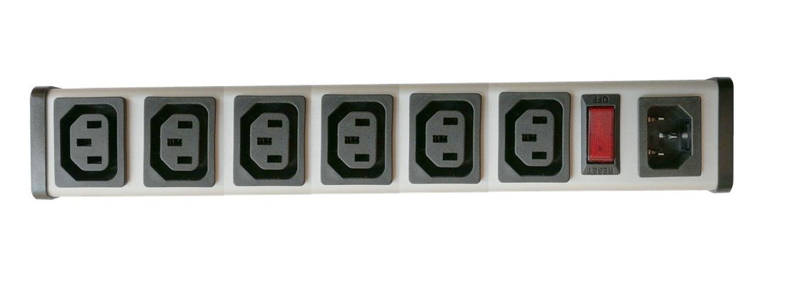 لیست UL C-UL IEC 6Way PDU واحد توزیع برق، رسانه ها نوار برق با سوئیچ ساخته شده در 15A محافظ بیش از حد