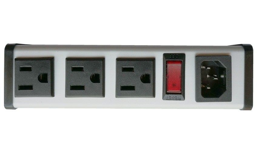 Hardwired 3 Outputs Bar Bar نوار افقی PDU برای زیر کابینت / آشپزخانه