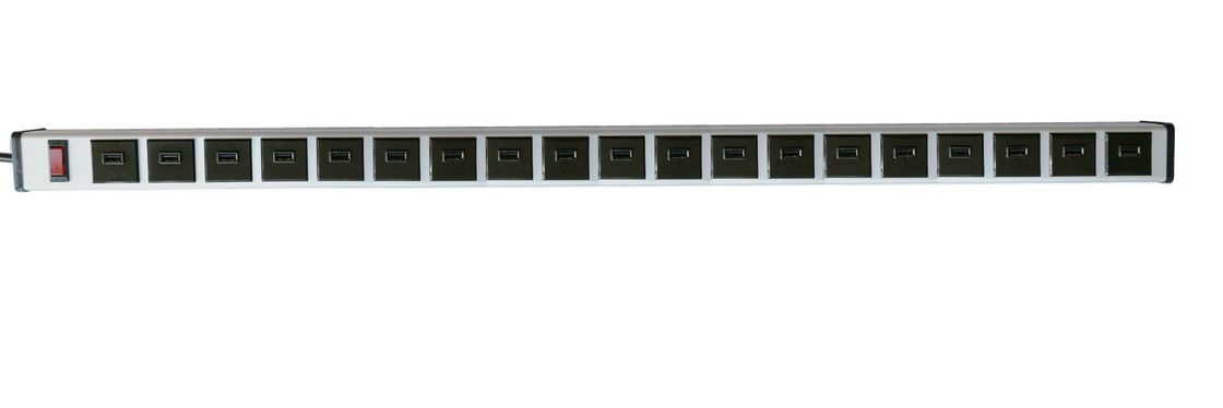 Universal 19 Multi Port USB Charging Power Strip با محافظت در برابر ولتاژ و نصب کلیپ ها