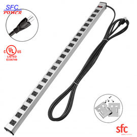 Heavy Duty Slim Multi Outlet Power Strip , 20 Outlet Grounded Multi Plug Extension Cord